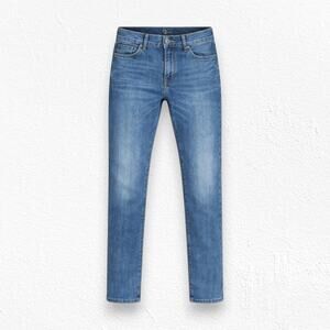 7FAM Medium Wash Mid Rise Tapered Skinny Jeans Youth 7 for all mankind Size 14